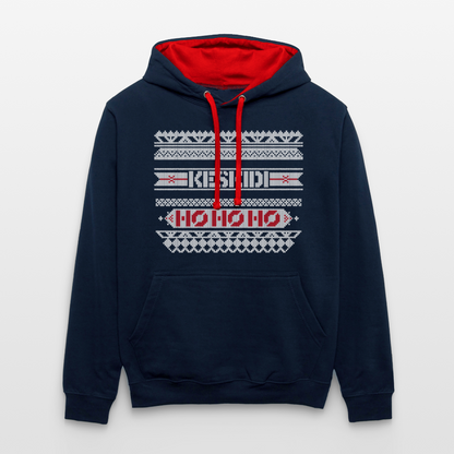 Christmas Hoodie - navy/red