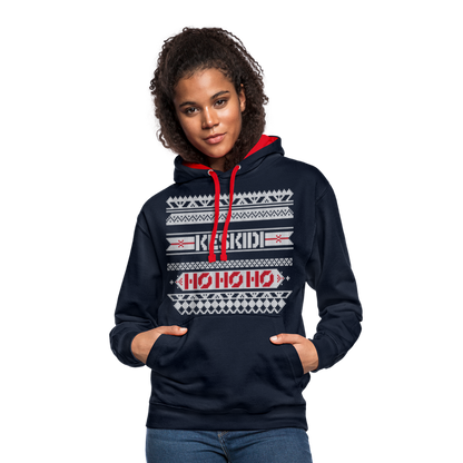 Christmas Hoodie - navy/red