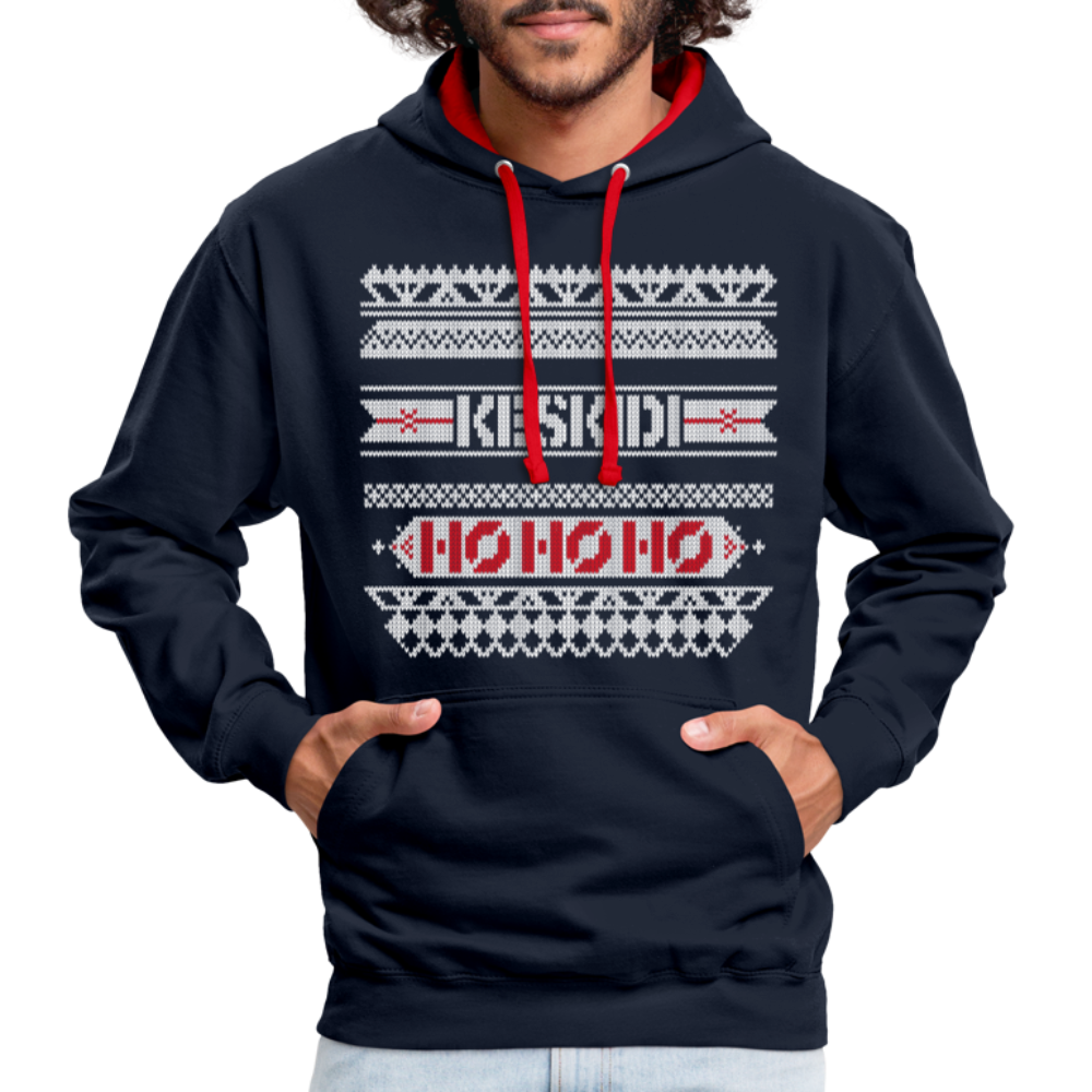 Christmas Hoodie - navy/red