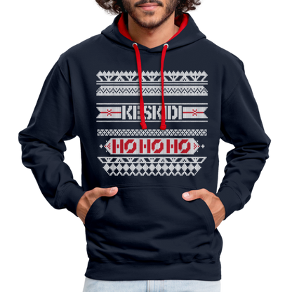 Christmas Hoodie - navy/red