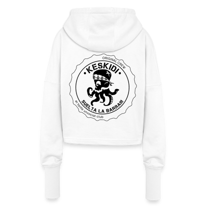 Keskidi Tarifa Online Wear - Embark on a swashbuckling journey with the PULPO cropped hoodie for ladies! Don't forget "Suelta la barra!" and be ready for new adventures.