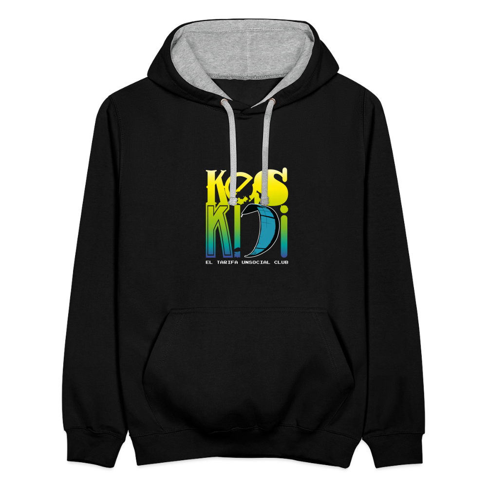 Keskidi KITE Tarifa Unisex Bicolor Hoodie - Vibrant and Fun Online Street-Surf Wear for the Full Power Clothing Brand