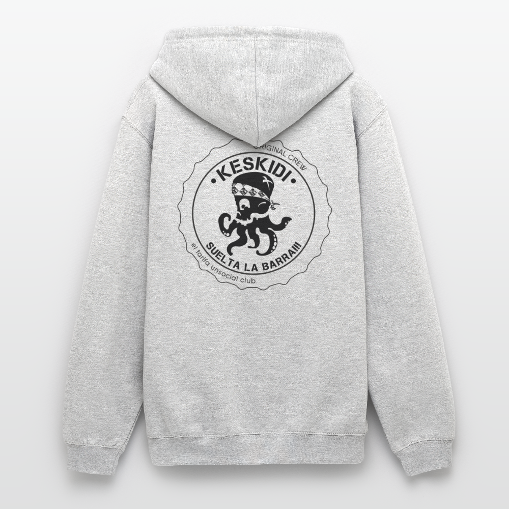 Hoodie - PULPO White - Unisex - light heather grey