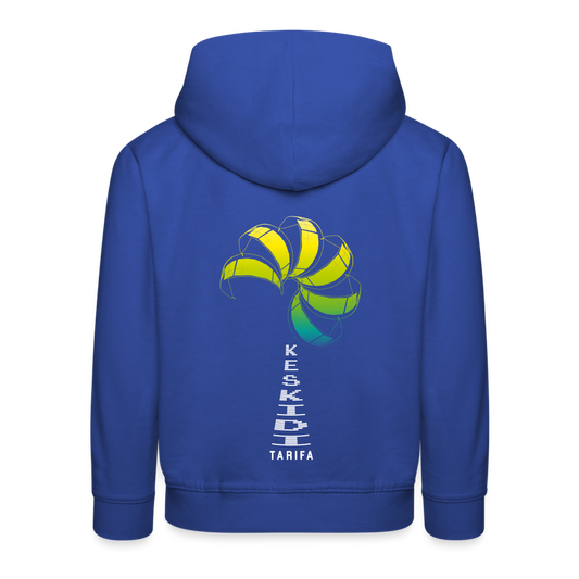 Keskidi Tarifa Online Wear - Let your little one harnessing the wind's power through Tarifa lifestyle. The hoodie boast wind turbine with a kite move on the back and #KESKIDI on the front.