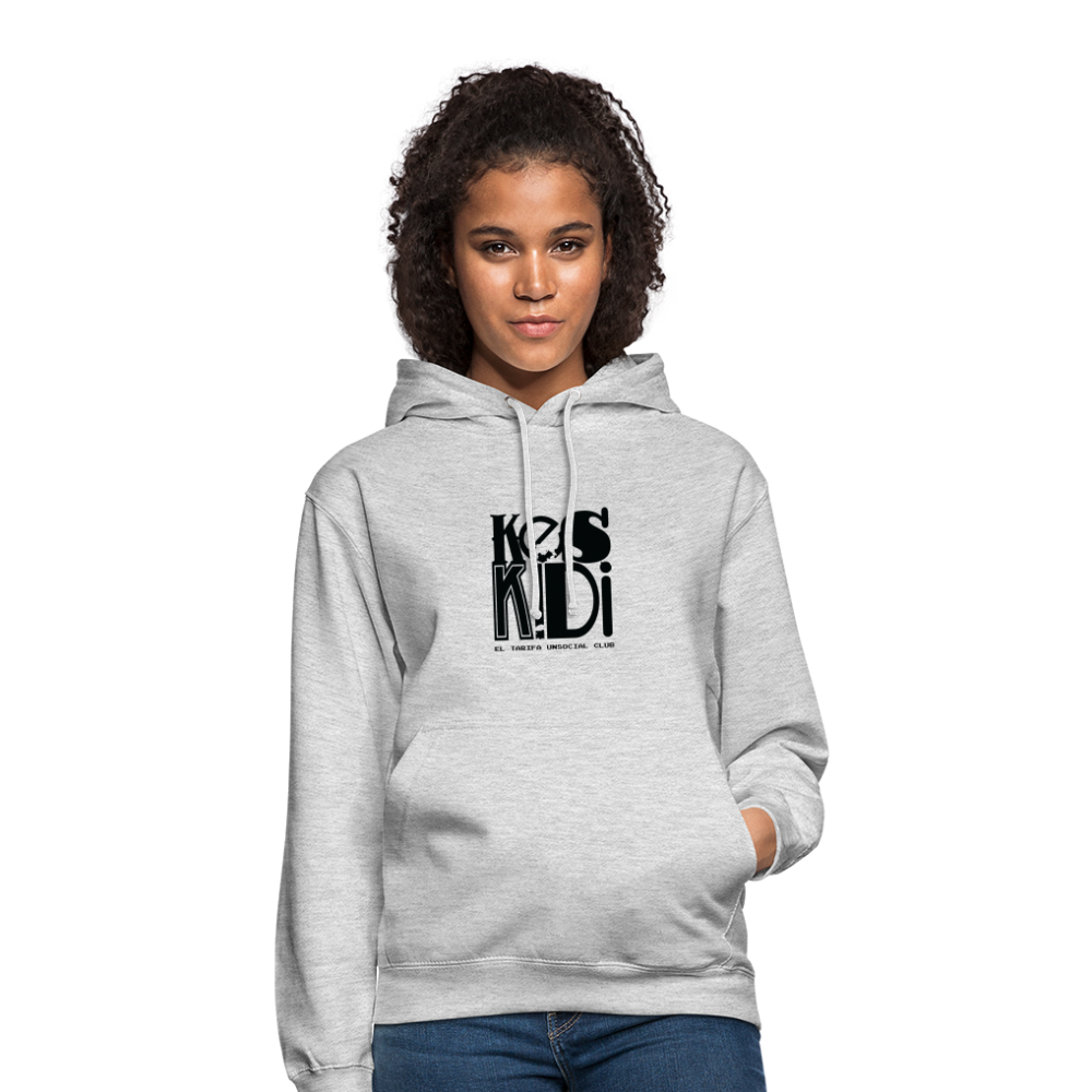 Keskidi Tarifa Online Wear - Cozy and warm, this heather grey hoodie is a must-have. Featuring Keskidi, El Tarifa unsocial club, for those who are about nature, adventure and freedom.