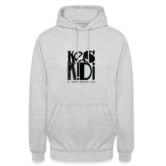 Keskidi Tarifa Online Wear - Cozy and warm, this heather grey hoodie is a must-have. Featuring Keskidi, El Tarifa unsocial club, for those who are about nature, adventure and freedom.