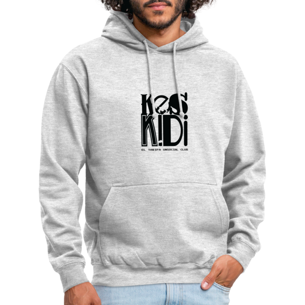 Keskidi Tarifa Online Wear - Cozy and warm, this heather grey hoodie is a must-have. Featuring Keskidi, El Tarifa unsocial club, for those who are about nature, adventure and freedom.