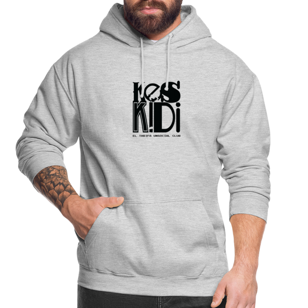 Keskidi Tarifa Online Wear - Cozy and warm, this heather grey hoodie is a must-have. Featuring Keskidi, El Tarifa unsocial club, for those who are about nature, adventure and freedom.